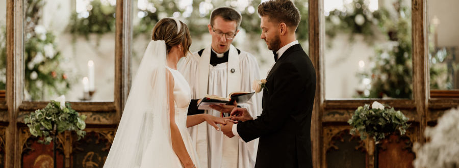 header image of church wedding